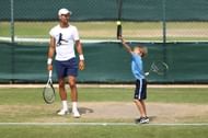 Novak Djokovic and his son Stefan at Wimbledon 2022. (Photo: Getty)